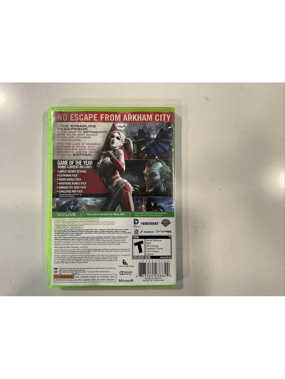 Batman: Arkham City Game of the Year Edition Xbox 360 2012